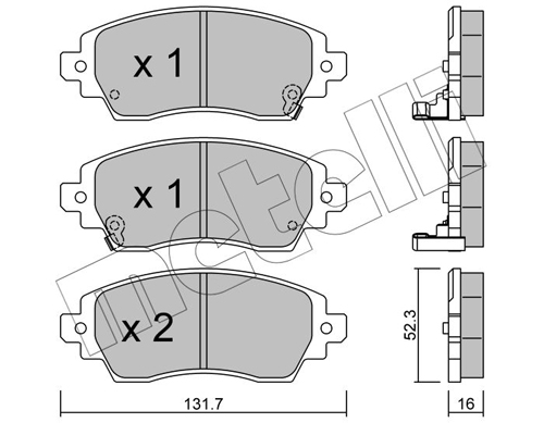 Kit pastiglie freno, Freno a disco - 22-0750-0 METELLI