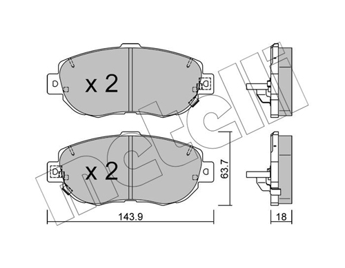 Brake Pad Set, disc brake - 22-0756-0 METELLI