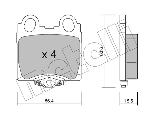 Brake Pad Set, disc brake - 22-0758-0 METELLI