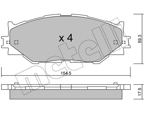 Brake Pad Set, disc brake - 22-0760-0 METELLI