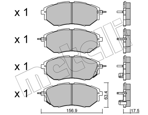 Brake Pad Set, disc brake - 22-0763-0 METELLI