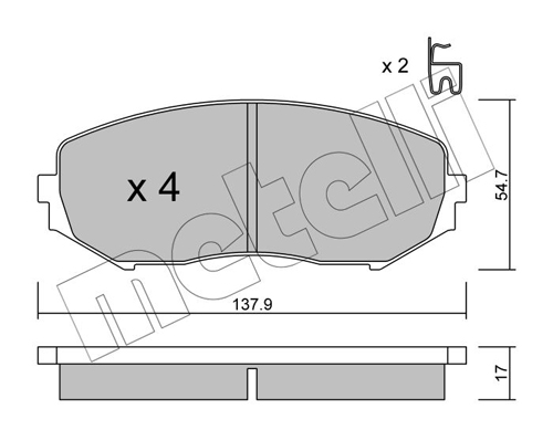 Brake Pad Set, disc brake - 22-0766-0 METELLI