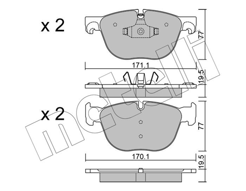 Brake Pad Set, disc brake - 22-0770-0 METELLI
