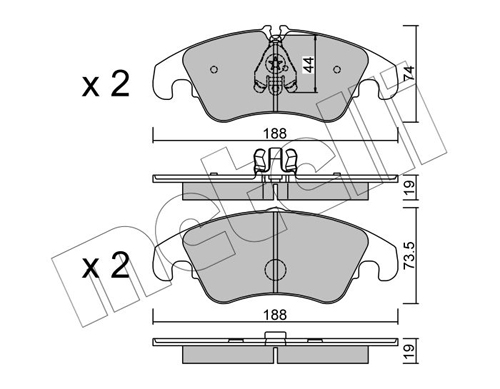 Brake Pad Set, disc brake - 22-0775-0 METELLI