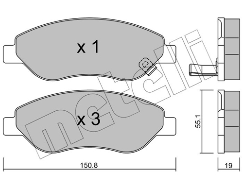 Brake Pad Set, disc brake - 22-0777-0 METELLI