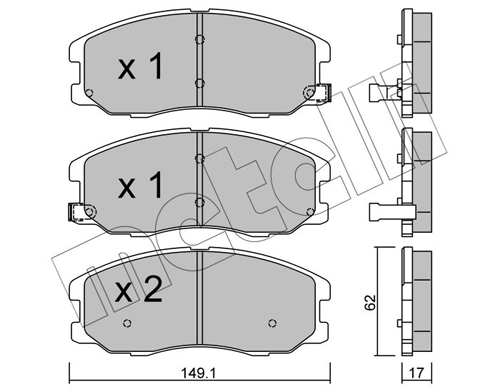 Brake Pad Set, disc brake - 22-0778-0 METELLI