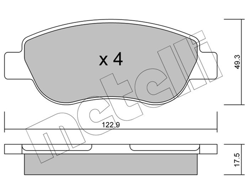 Brake Pad Set, disc brake - 22-0781-0 METELLI