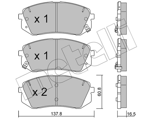 Kit pastiglie freno, Freno a disco - 22-0783-0 METELLI