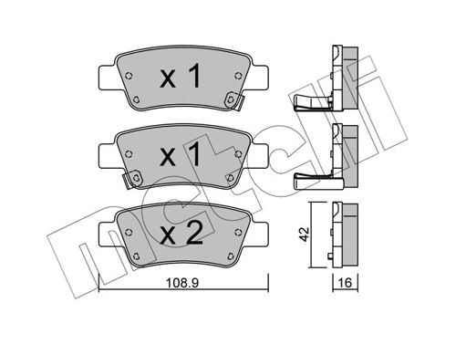 Brake Pad Set, disc brake - 22-0790-0 METELLI