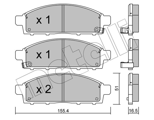 Kit pastiglie freno, Freno a disco - 22-0791-0 METELLI
