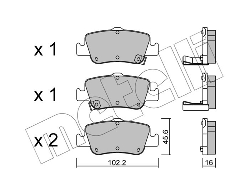Brake Pad Set, disc brake - 22-0796-0 METELLI
