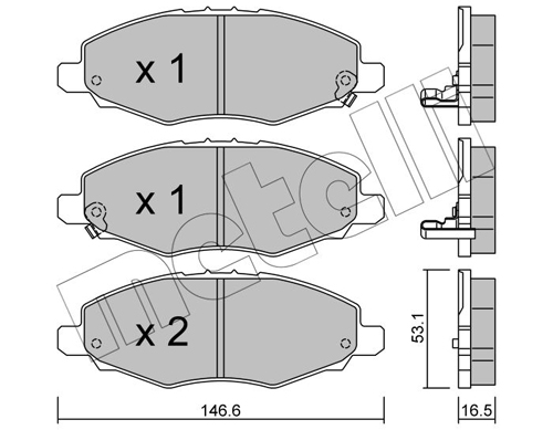 Kit pastiglie freno, Freno a disco - 22-0798-0 METELLI