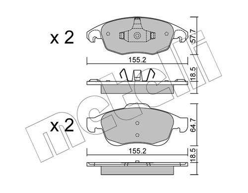 Brake Pad Set, disc brake - 22-0800-0 METELLI