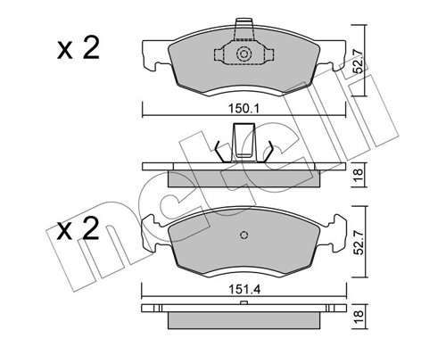 Brake Pad Set, disc brake - 22-0802-0 METELLI