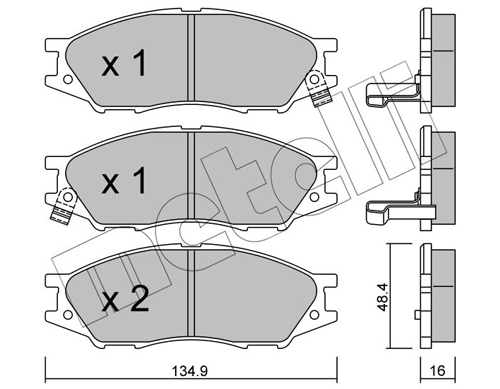 Brake Pad Set, disc brake - 22-0810-0 METELLI