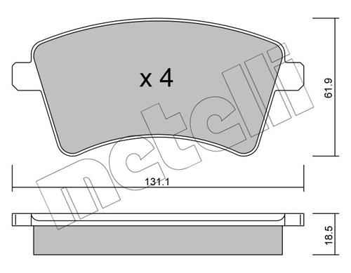 Brake Pad Set, disc brake - 22-0812-0 METELLI