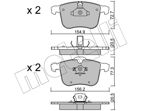 Brake Pad Set, disc brake - 22-0813-0 METELLI