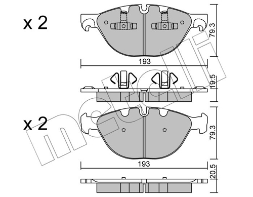Brake Pad Set, disc brake - 22-0823-0 METELLI