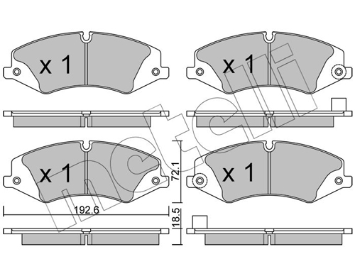 Brake Pad Set, disc brake - 22-0836-6 METELLI