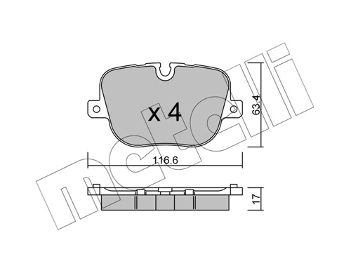 Brake Pad Set, disc brake - 22-0837-0 METELLI