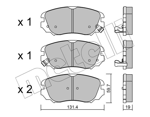 Brake Pad Set, disc brake - 22-0841-0 METELLI