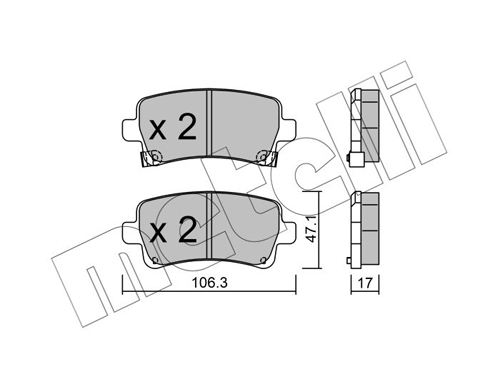 Brake Pad Set, disc brake - 22-0844-0 METELLI