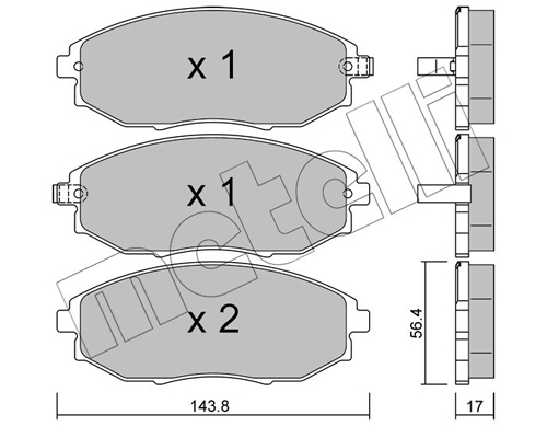 Brake Pad Set, disc brake - 22-0845-0 METELLI