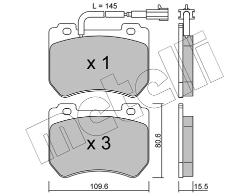 Brake Pad Set, disc brake - 22-0848-0 METELLI