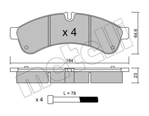 Brake Pad Set, disc brake - 22-0851-0 METELLI