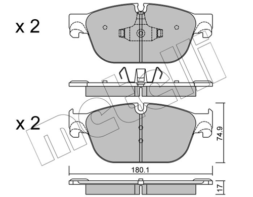 Brake Pad Set, disc brake - 22-0854-0 METELLI