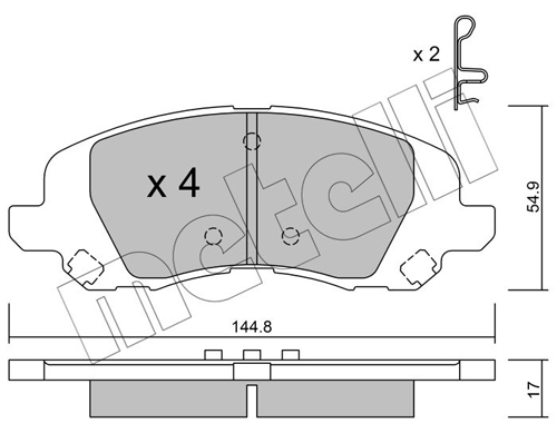 Brake Pad Set, disc brake - 22-0861-0 METELLI