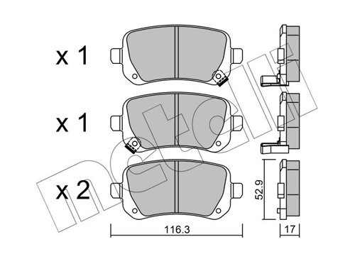 Brake Pad Set, disc brake - 22-0864-0 METELLI