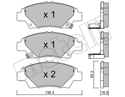 Kit pastiglie freno, Freno a disco - 22-0865-0 METELLI