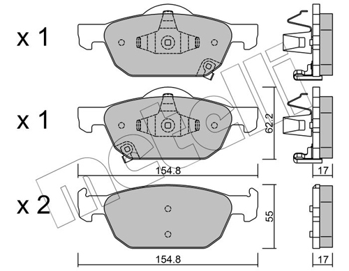 Brake Pad Set, disc brake - 22-0866-0 METELLI