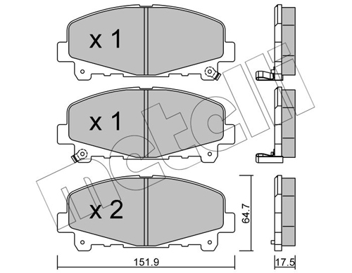 Brake Pad Set, disc brake - 22-0867-0 METELLI
