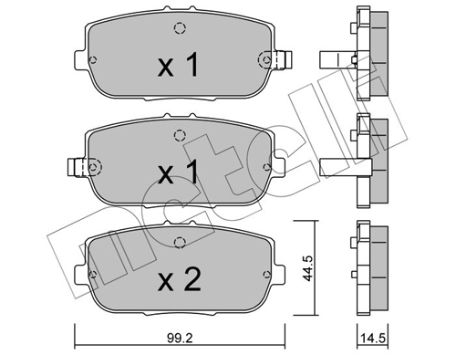 Brake Pad Set, disc brake - 22-0871-0 METELLI