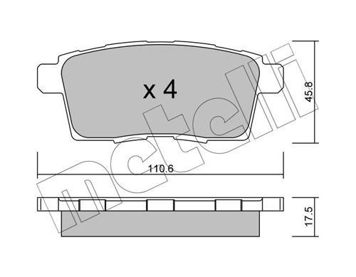 Brake Pad Set, disc brake - 22-0873-0 METELLI