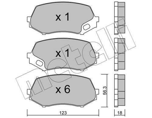 Комплект тормозных колодок, дисковый тормоз - 22-0874-0 METELLI