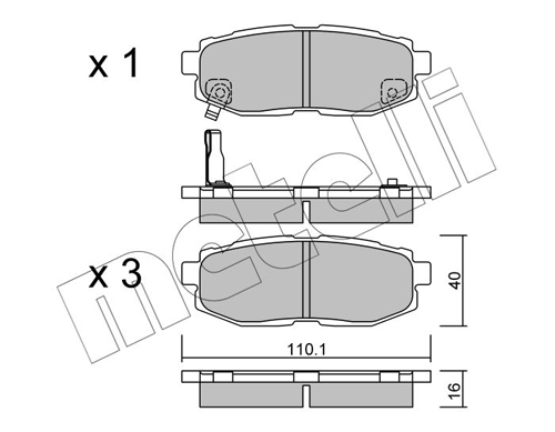 Brake Pad Set, disc brake - 22-0875-0 METELLI