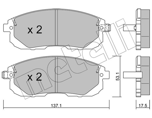 Brake Pad Set, disc brake - 22-0876-1 METELLI
