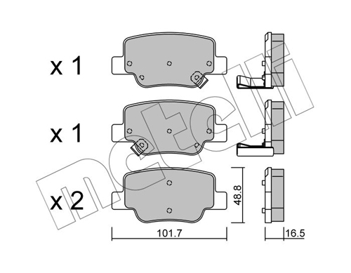 Brake Pad Set, disc brake - 22-0880-0 METELLI