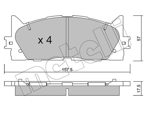 Brake Pad Set, disc brake - 22-0882-0 METELLI