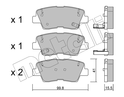 Kit pastiglie freno, Freno a disco - 22-0886-0 METELLI
