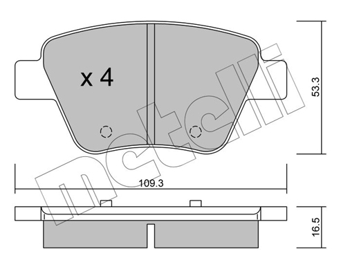 Brake Pad Set, disc brake - 22-0889-0 METELLI