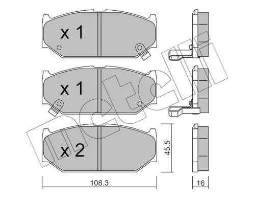 Brake Pad Set, disc brake - 22-0897-0 METELLI