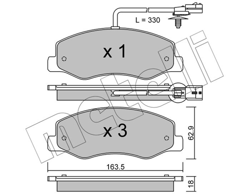 Brake Pad Set, disc brake - 22-0900-0 METELLI