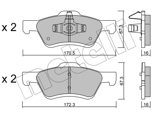 Brake Pad Set, disc brake - 22-0906-0 METELLI