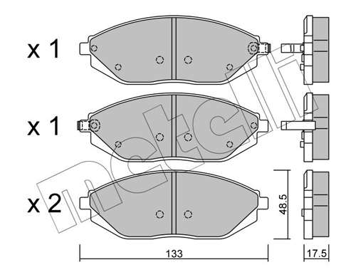 Brake Pad Set, disc brake - 22-0908-0 METELLI