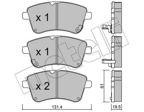Brake Pad Set, disc brake - 22-0913-0 METELLI