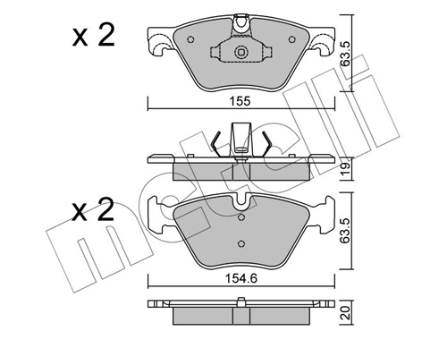 Brake Pad Set, disc brake - 22-0917-0 METELLI